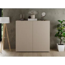 3S. x Home Meuble de rangement 2 portes RIO Panneaux de particules de première qualité Portes en MDF Discount