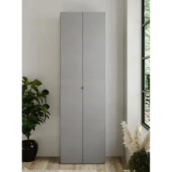3S. x Home Meuble de rangement 2 portes 10 étagères reglable Blanc Discount