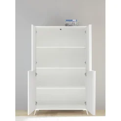 3S. x Home Meuble de rangement blanc lacqué brillant New