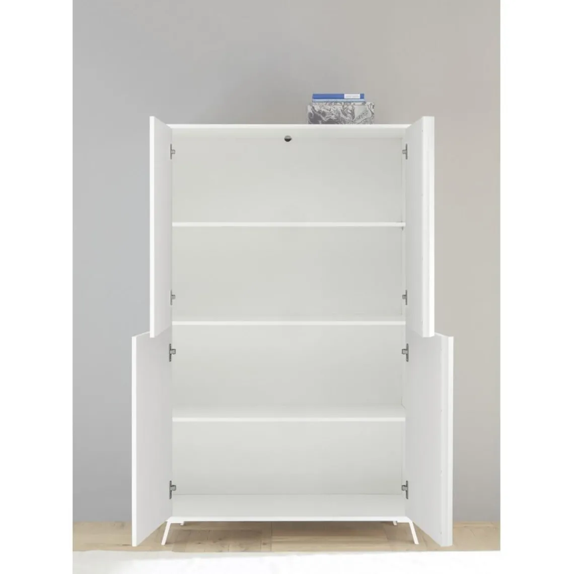 3S. x Home Meuble de rangement blanc lacqué brillant New