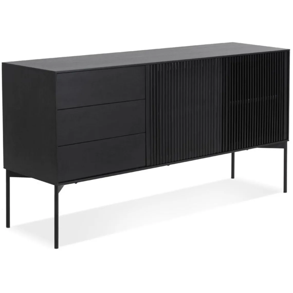 ALTEREGO Meuble de rangement design 'CONVIV' en bois noir Clearance