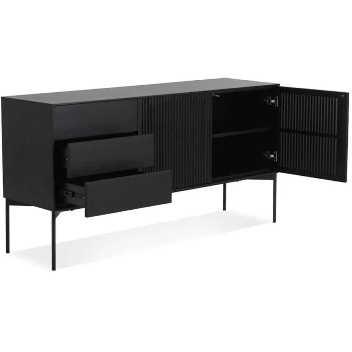 ALTEREGO Meuble de rangement design 'CONVIV' en bois noir Clearance