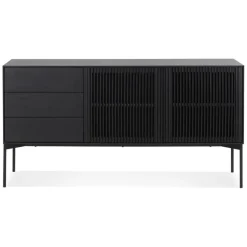 ALTEREGO Meuble de rangement design 'CONVIV' en bois noir Clearance