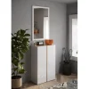 3S. x Home Meuble de rangement Ferrare 2 portes avec 5 étageres reglables blanc Best