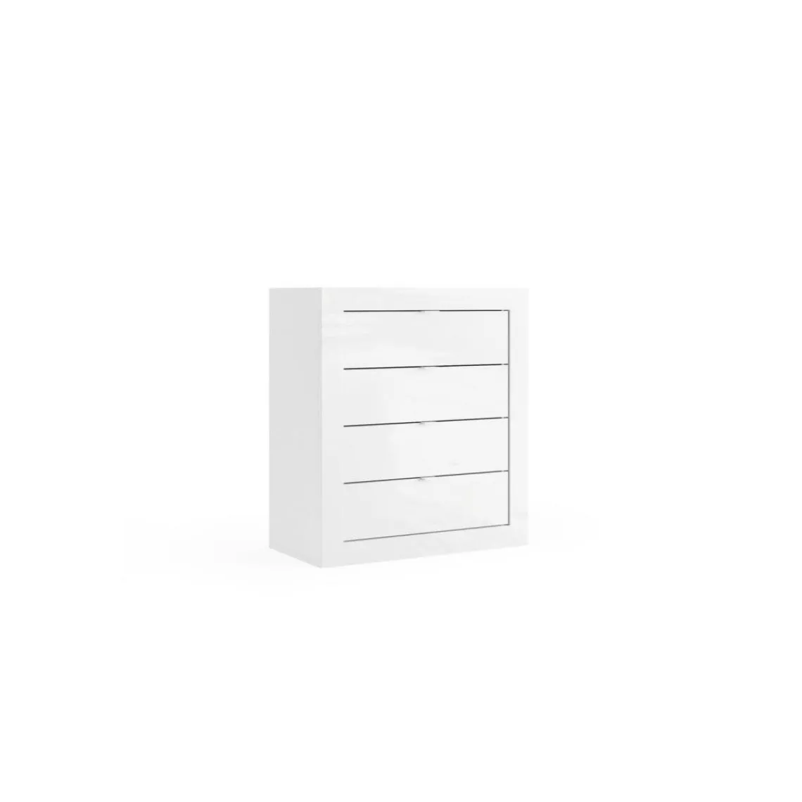 3S. x Home Meuble de rangement salle de bain 4 tiroirs coloris blanc laqué brillant L70xH78 cm Hot