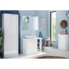 3S. x Home Meuble de rangement salle de bain Bari 1 porte coloris blanc L42xH78 cm New