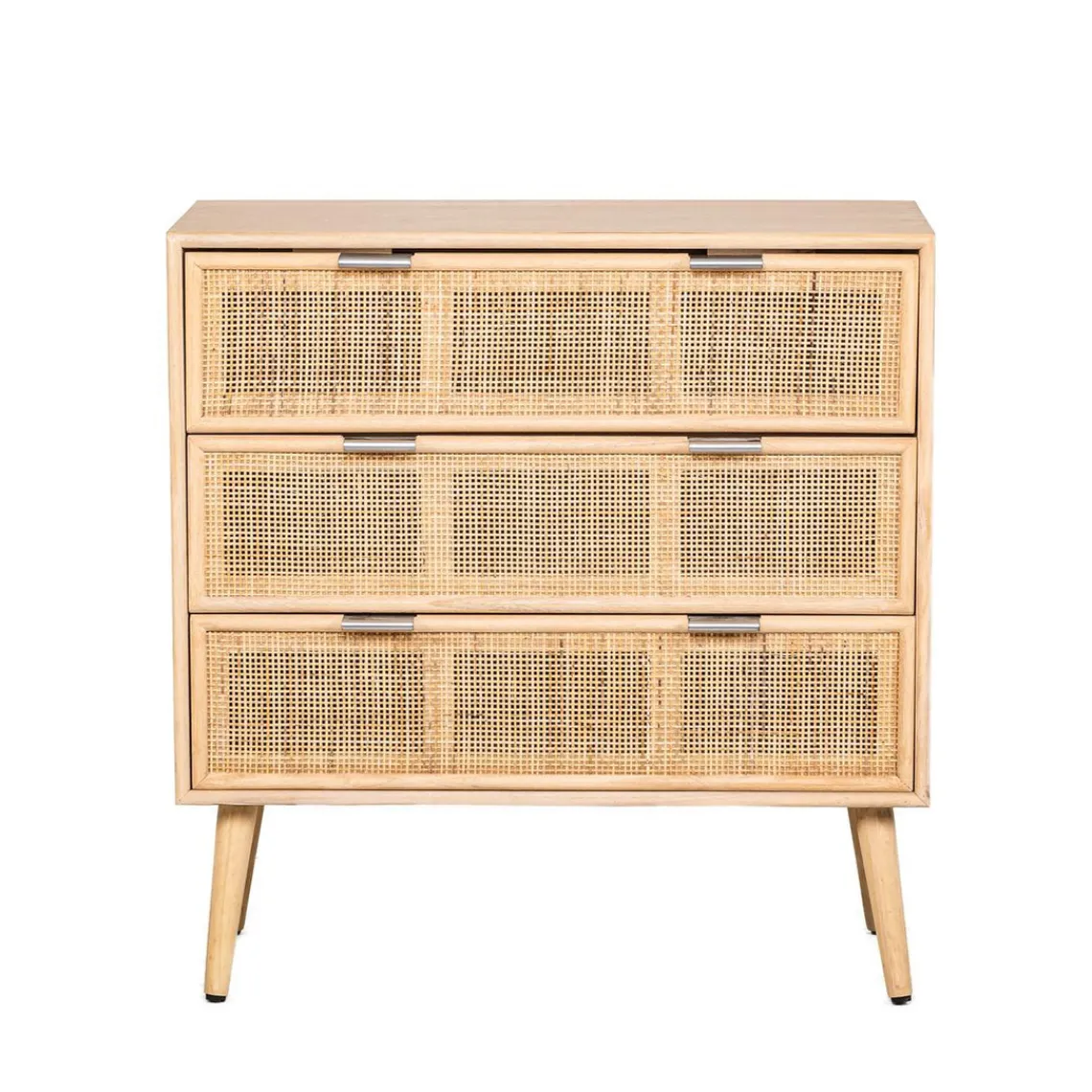 3S. x Home Meuble de Rangement Scandinave 3 Tiroirs Cannage en Bois MANILLA Sale