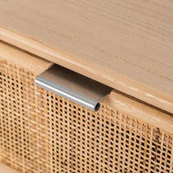 3S. x Home Meuble de Rangement Scandinave 3 Tiroirs Cannage en Bois MANILLA Sale