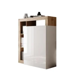 3S. x Home Meuble de rangementavec étagère-bureau 2 portes 2 étagères niches