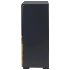 Zago Meuble haut 4 portes chêne naturel et laqué anthracite Beige Outlet