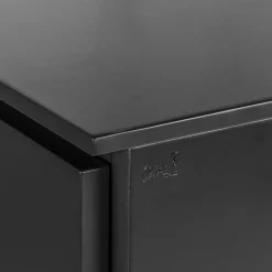 Zago Meuble haut 4 portes chêne naturel et laqué anthracite Beige Outlet