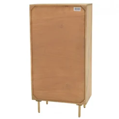 Macabane Meuble haut marron 2 portes bois de manguier cannage naturel ISA Discount
