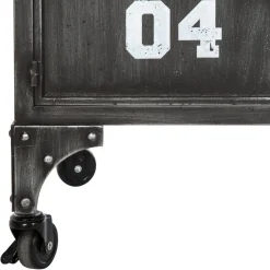 3S. x Home Meuble métal 6 portes Sevin Noir Clearance