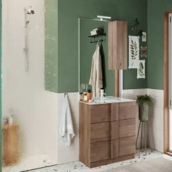 3S. x Home Meuble salle de bain Jessie sur pieds coloris Chêne Mercure Best