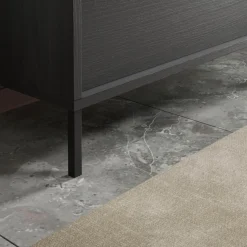 3S. x Home Meuble salle de bain sur pieds coloris Frêne Noir Sale