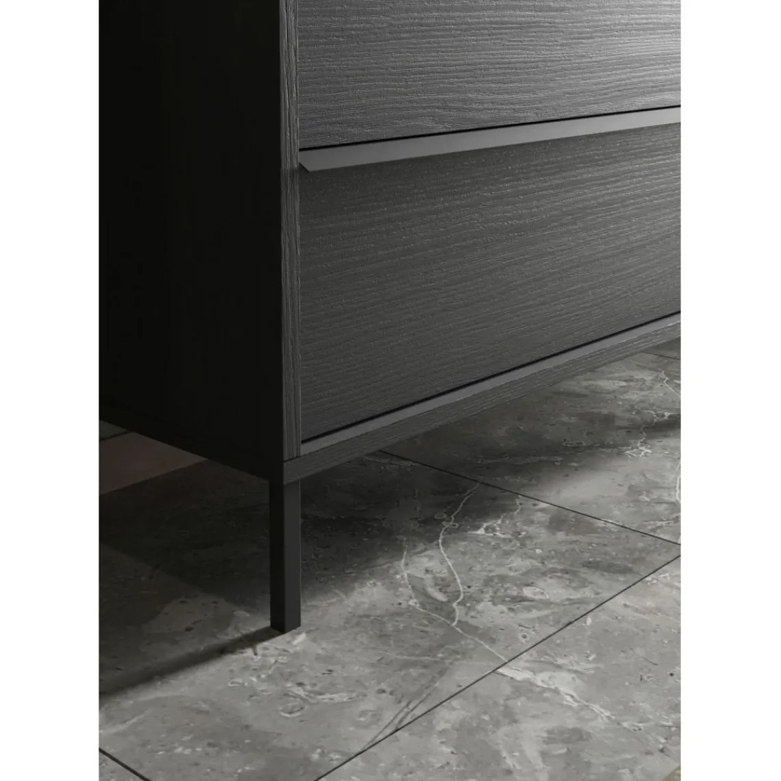 3S. x Home Meuble salle de bain sur pieds coloris Frêne Noir Sale