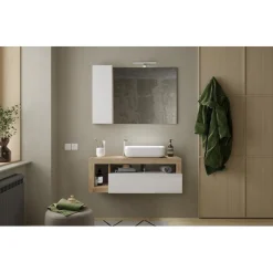 3S. x Home Meuble salle de bain suspendu Ancona laqué brillant Discount