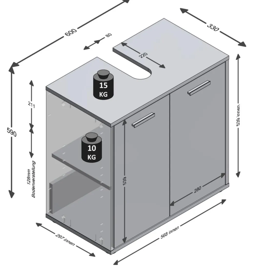 3S. x Home Meuble sous vasque MADOC 1 naturel Hot