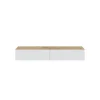 Calicosy Meuble suspendu 2 abattants et 2 niches de rangement en bois Blanc Fabrication Espagne New