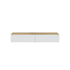 Calicosy Meuble suspendu 2 abattants et 2 niches de rangement en bois Blanc Fabrication Espagne New