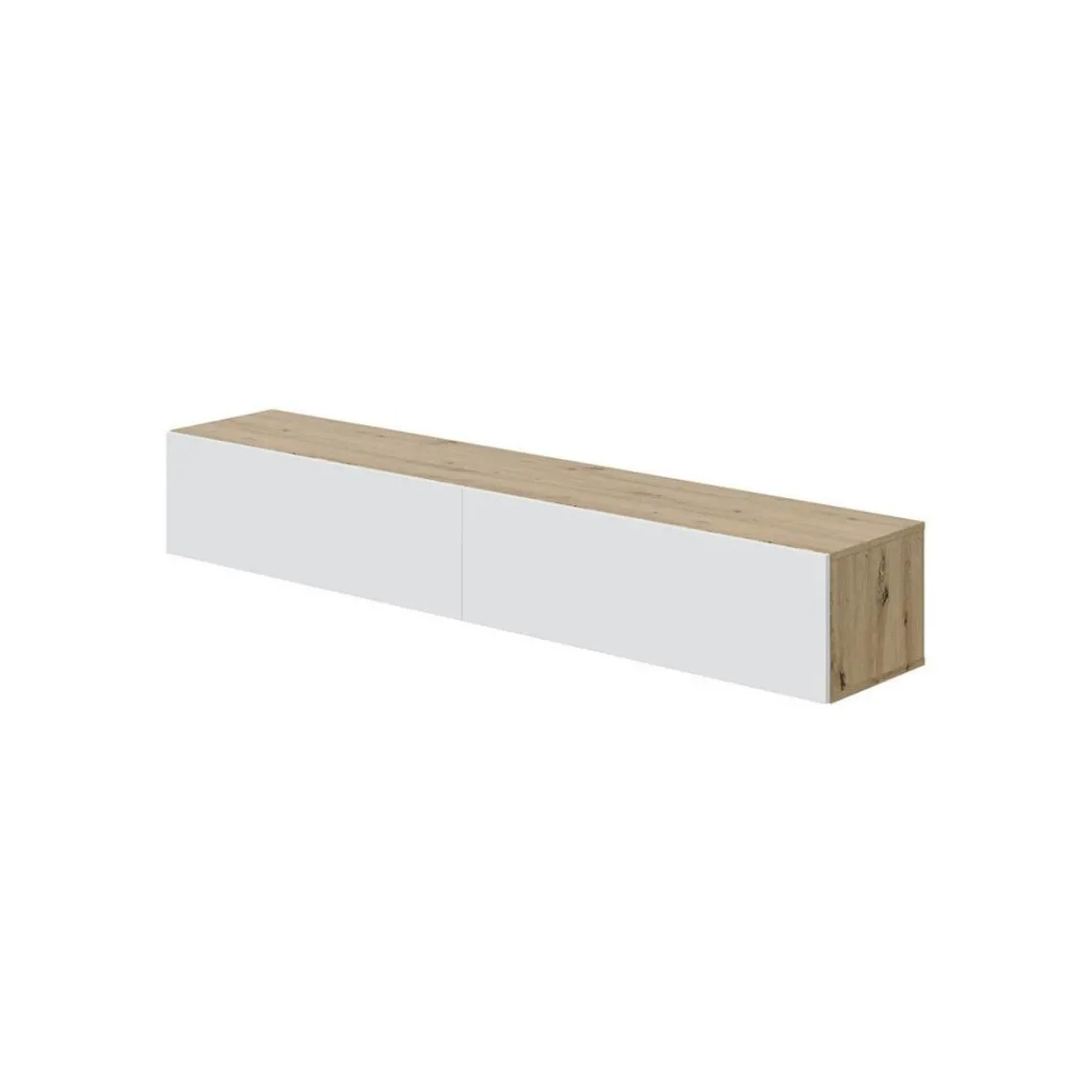 Calicosy Meuble suspendu 2 abattants et 2 niches de rangement en bois Blanc Fabrication Espagne New