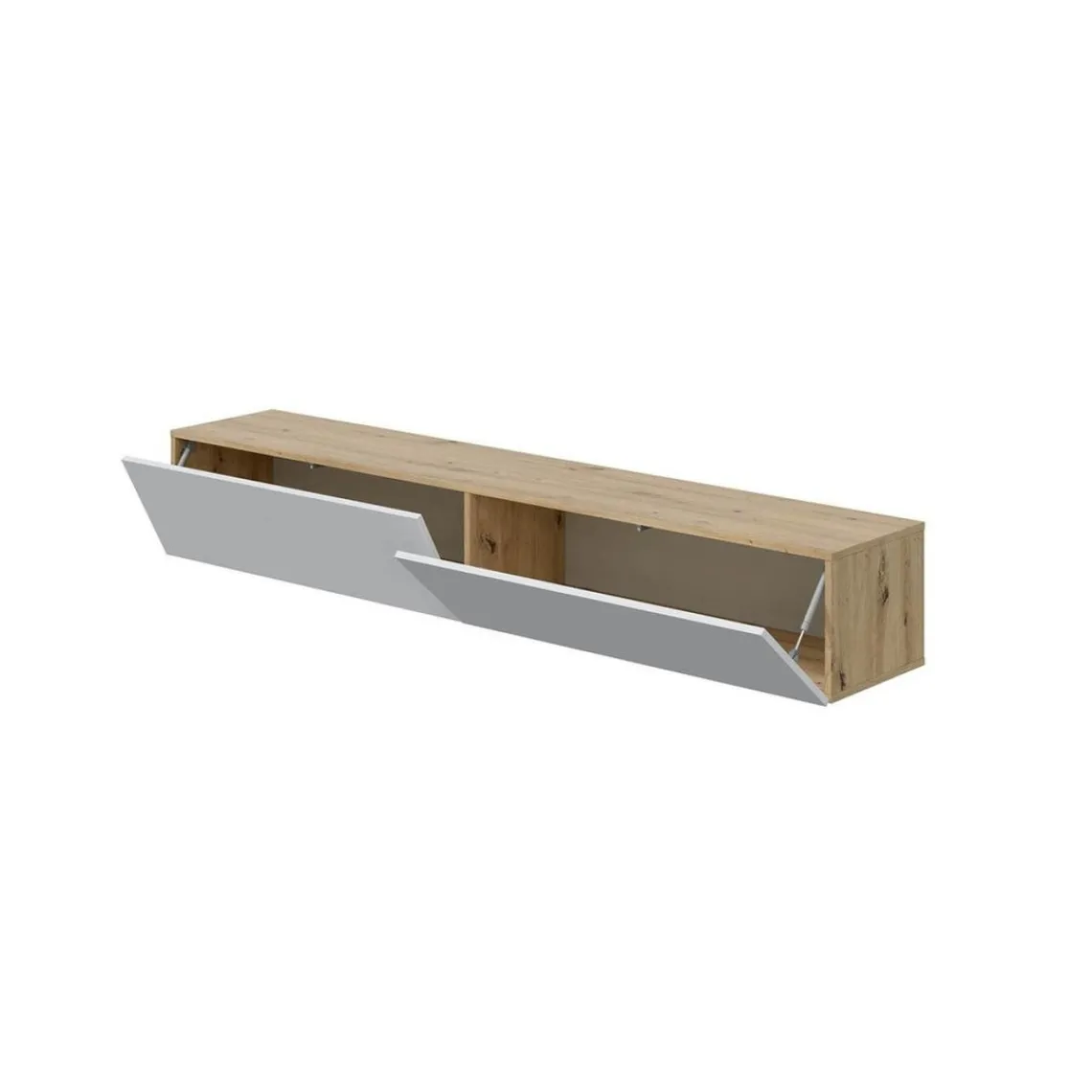 Calicosy Meuble suspendu 2 abattants et 2 niches de rangement en bois Blanc Fabrication Espagne New