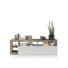 3S. x Home Meuble TV 1 abattant HAMBURG décor chene et laqué blanc Online