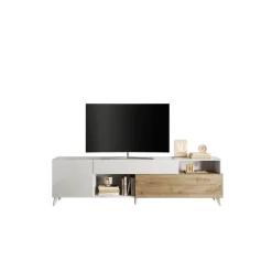 3S. x Home Meuble TV 241 cm Blanc laqué Hot
