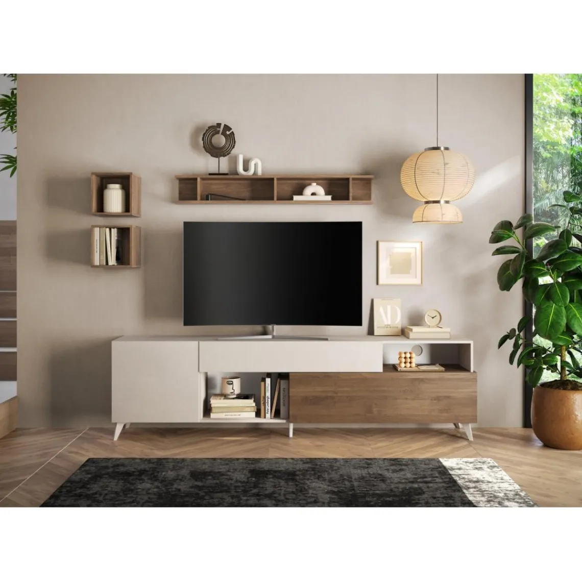 3S. x Home Meuble TV 241 cm Panneaux de particules Outlet