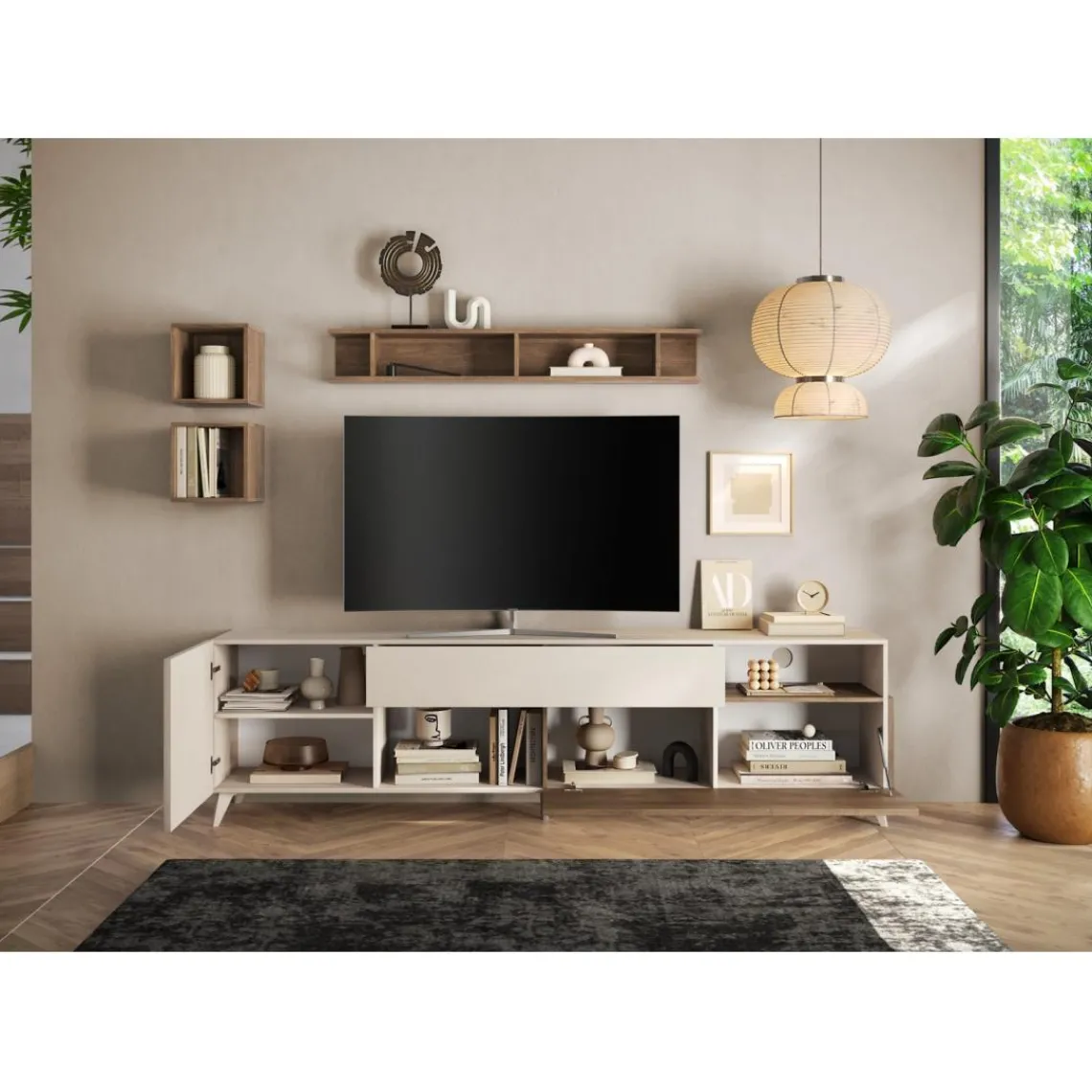 3S. x Home Meuble TV 241 cm Panneaux de particules Outlet
