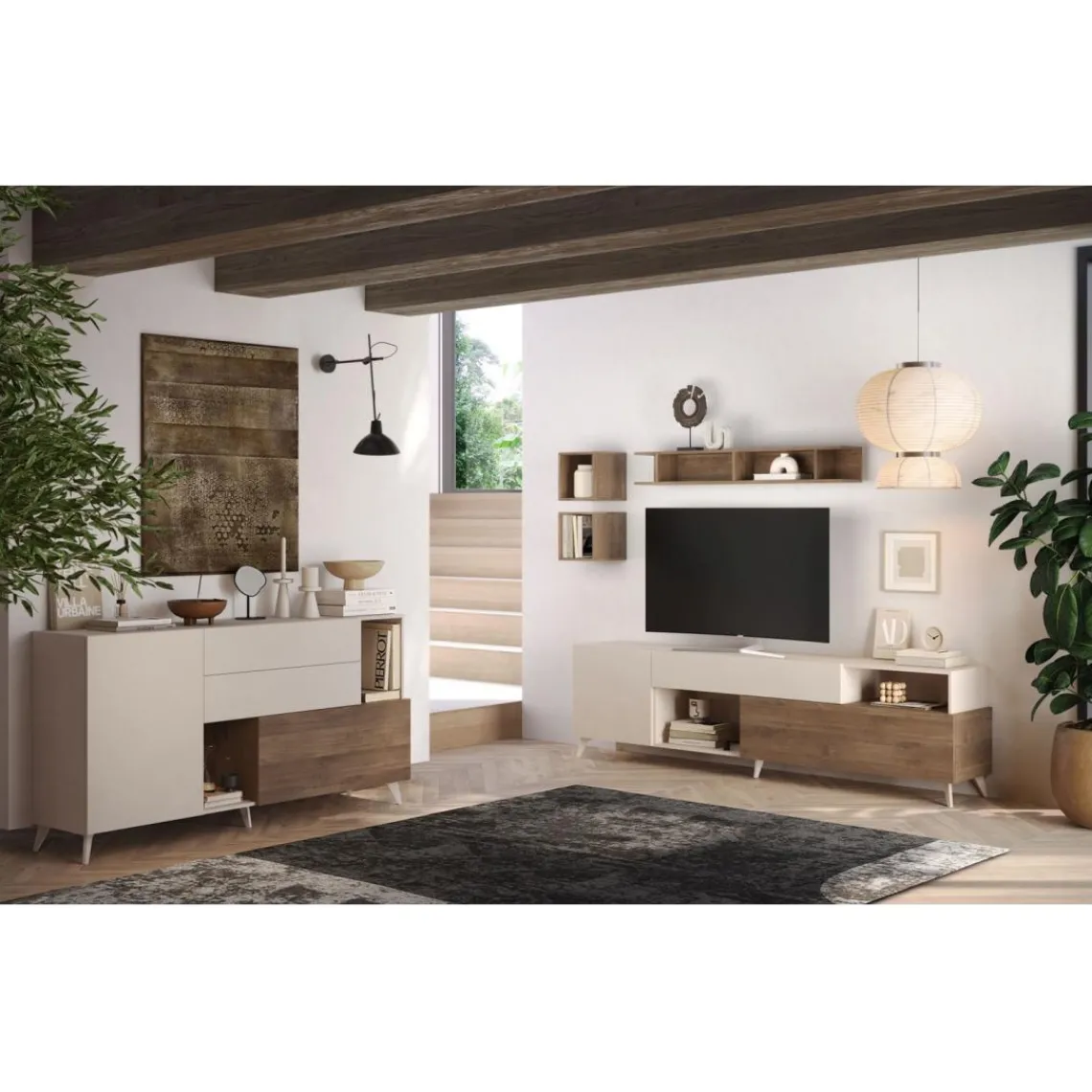 3S. x Home Meuble TV 241 cm Panneaux de particules Outlet