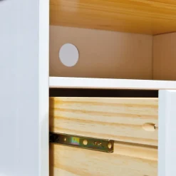 3S. x Home Meuble TV 3 grands tiroirs en pin massif Best