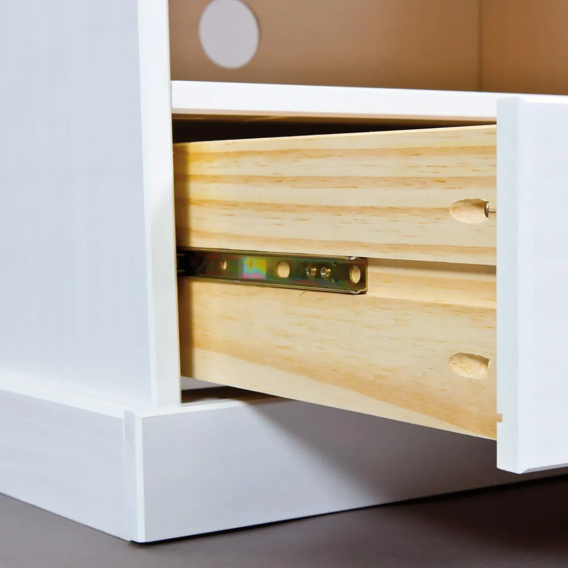 3S. x Home Meuble TV 3 grands tiroirs en pin massif Best