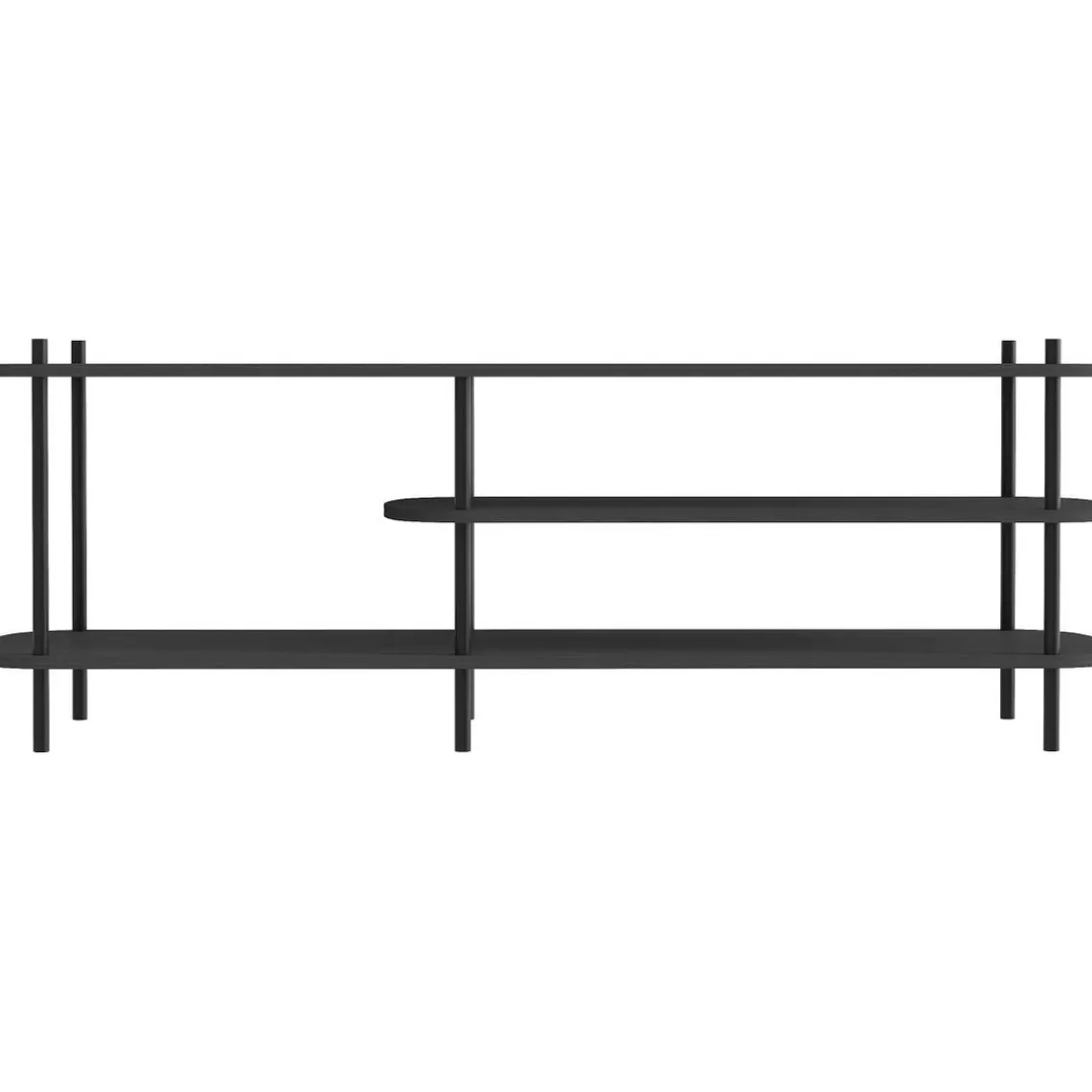 3S. x Home Meuble TV 3 niveaux en métal et en bois noirs Online