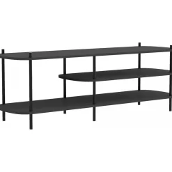 3S. x Home Meuble TV 3 niveaux en métal et en bois noirs Online