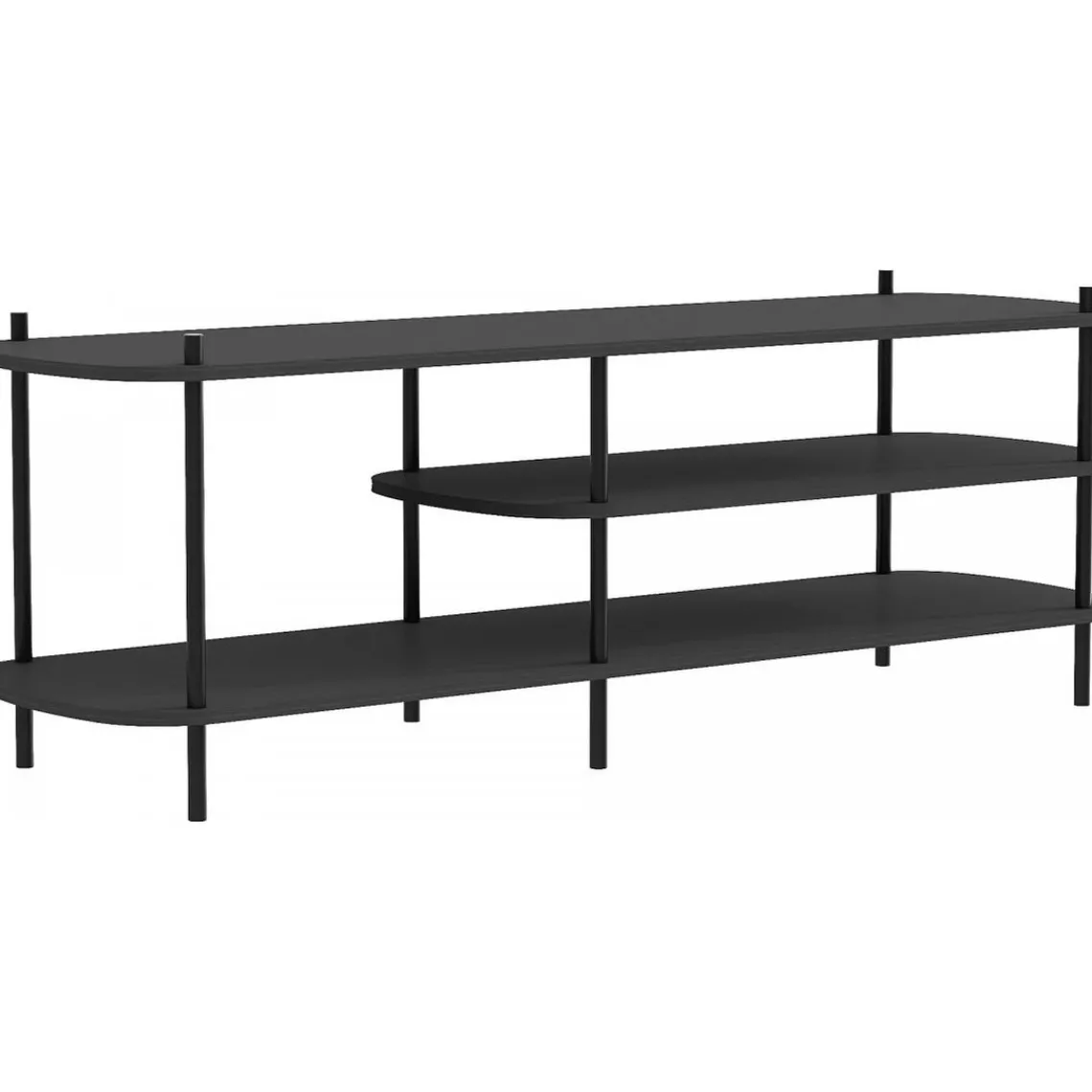 3S. x Home Meuble TV 3 niveaux en métal et en bois noirs Online