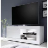 3S. x Home Meuble TV 1 porte BASIC laqué blanc brillant Clearance