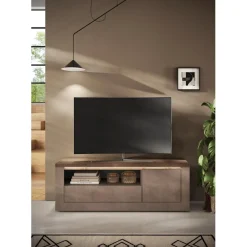 3S. x Home Meuble tv 1 porte et 1 tiroir et niche ISCHIA avec éclairage LED intégré Online