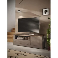 3S. x Home Meuble tv 1 porte et 1 tiroir et niche ISCHIA avec éclairage LED intégré Online