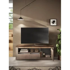 3S. x Home Meuble tv 1 porte et 1 tiroir et niche ISCHIA avec éclairage LED intégré Online