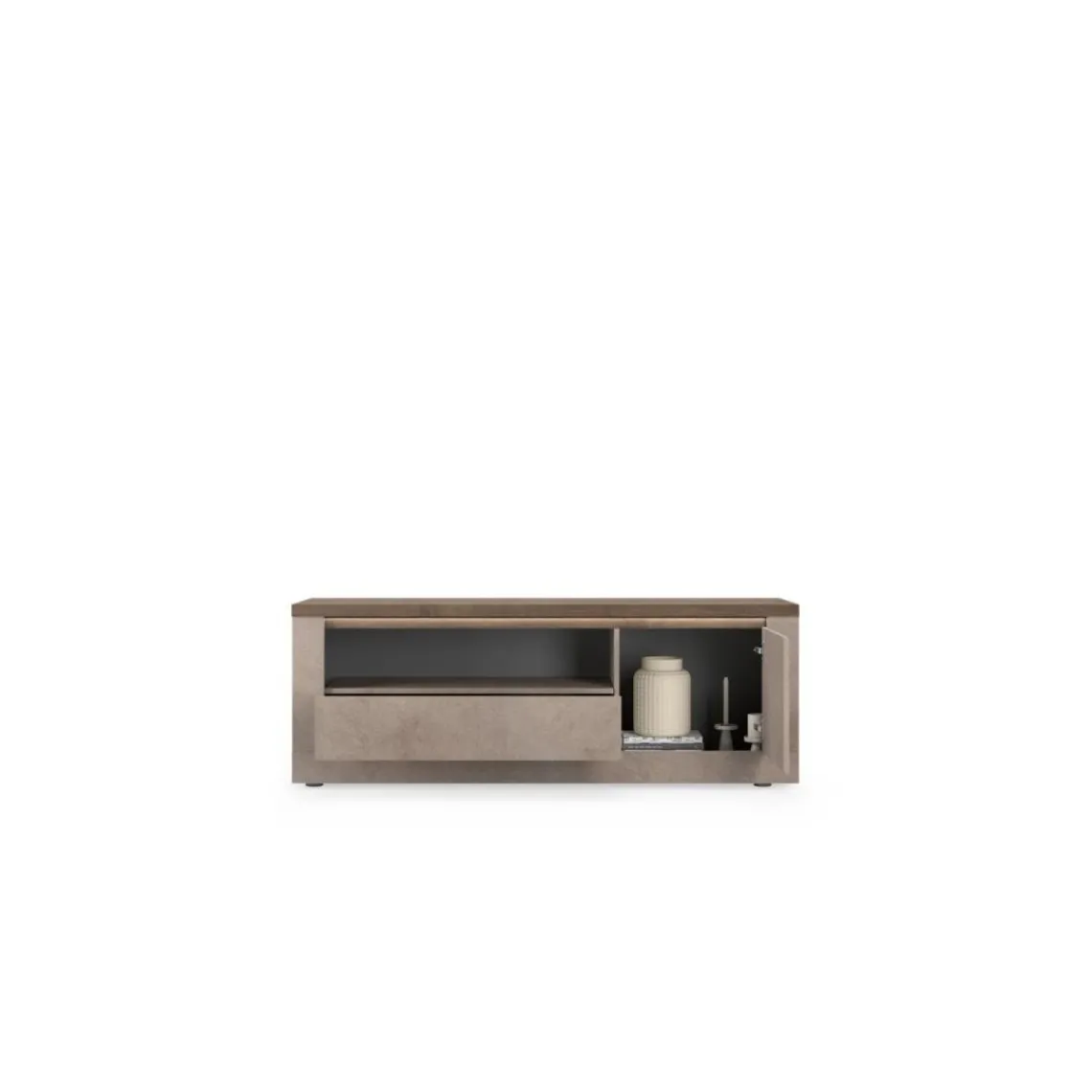 3S. x Home Meuble tv 1 porte et 1 tiroir et niche ISCHIA avec éclairage LED intégré Online