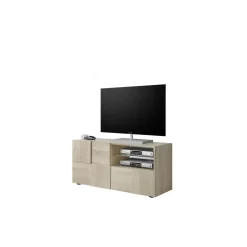 3S. x Home Meuble TV 1 porte et 1 tiroir DAMA décor chêne samoa Sale