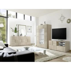 3S. x Home Meuble TV 1 porte et 1 tiroir DAMA décor chêne samoa Sale