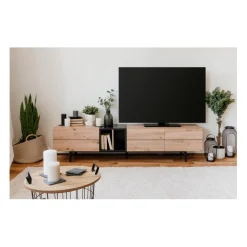 Calicosy Meuble TV 3 Portes 2 Niches Nola Hot