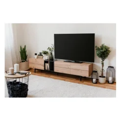 Calicosy Meuble TV 3 Portes 2 Niches Nola Hot