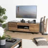 Macabane Meuble TV 2 portes 2 tiroirs 1 niche Pin recyclé DANIDO New
