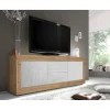 3S. x Home Meuble TV 2 portes et 2 tiroirs BASIC décor marbre blanc Online