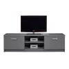 3S. x Home Meuble TV 2 Portes Gris Graphite ELENZIO Clearance