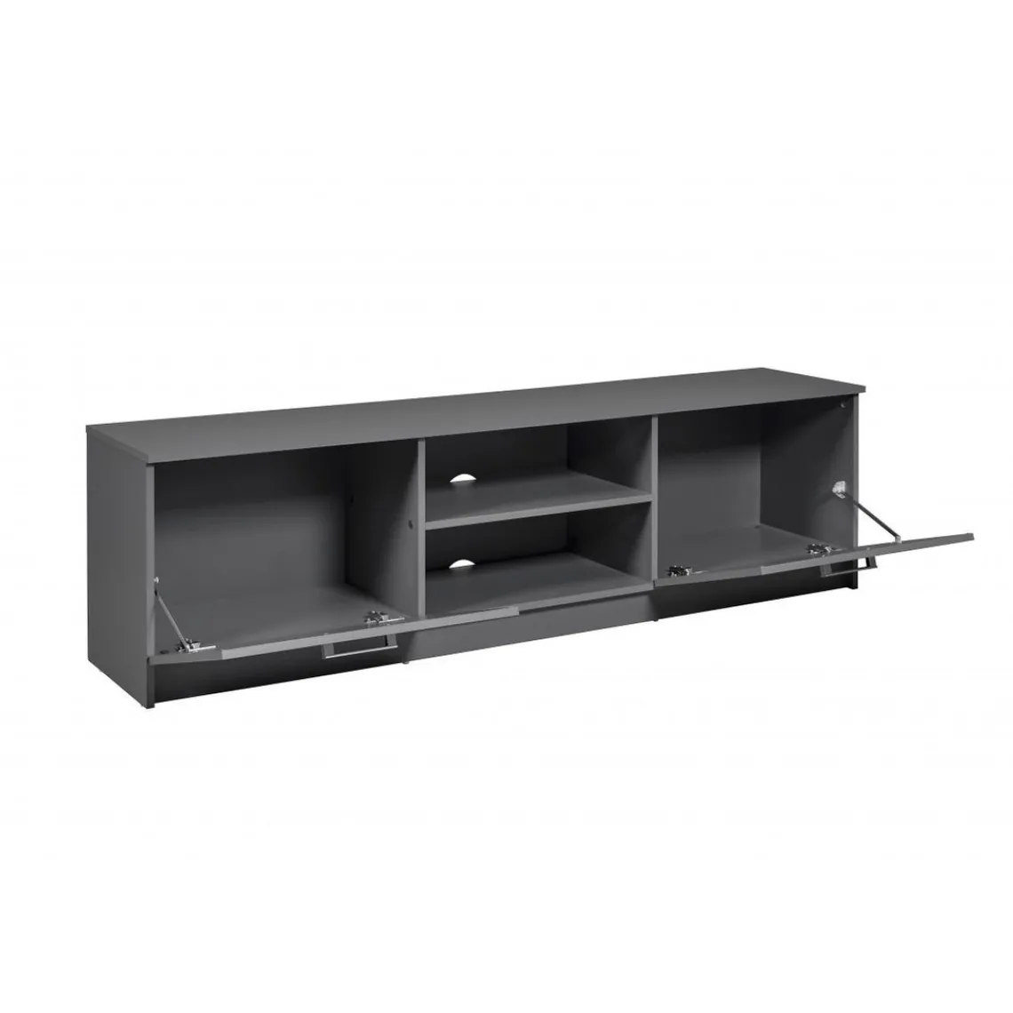 3S. x Home Meuble TV 2 Portes Gris Graphite ELENZIO Clearance
