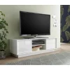 3S. x Home Meuble TV 2 portes ICE laqué blanc brillant New